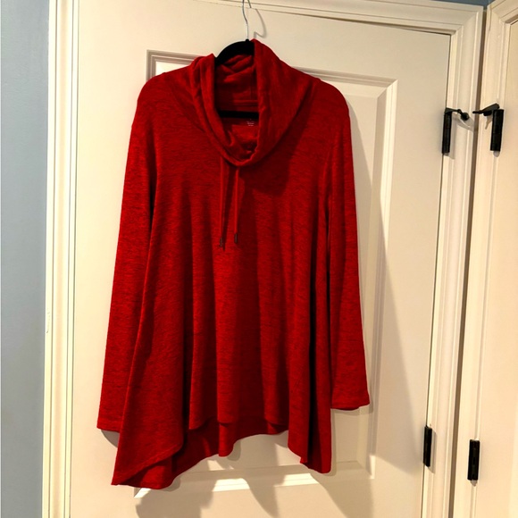 Red cowl neck tunic size large - Picture 1 of 1